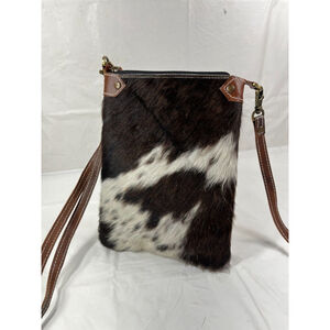 Creative Co-op Crossbody Goat Hair Purse Womens